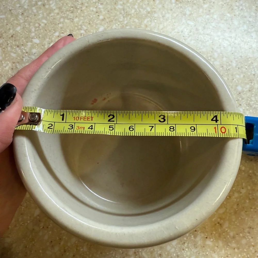 Vintage Crock Roseville Robinson Ransbottom Blue 1 Quart Low Striped Ceramic Pot - Picture 10 of 16